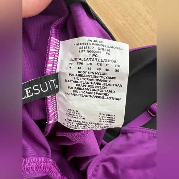 New Miraclesuit Siren One Piece in Orchid Size 14 - Picture 7 of 9